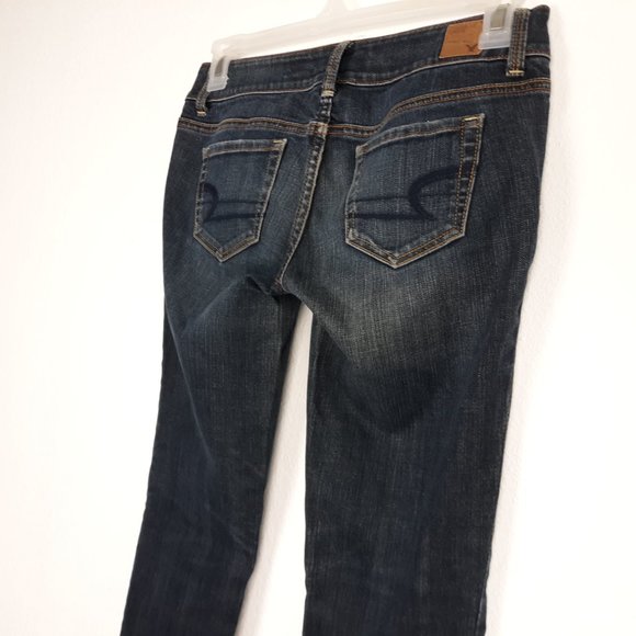 American Eagle Women's Jeans Size 4 Straight Crop Artist Low Rise Stretch Blue - Picture 4 of 16